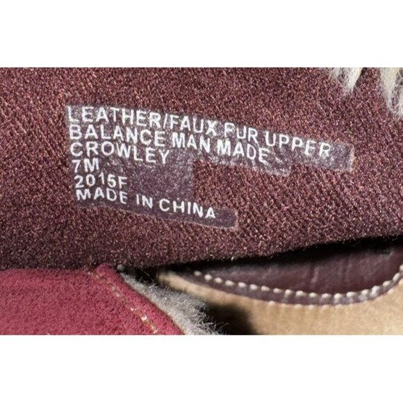 Earth Origins Womens Crowley Ankle Boots Water Repellant Suede Faux Fur Merlot 7 - Picture 11 of 14